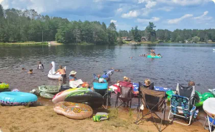 Runkle Lake Campground summer lakeside view