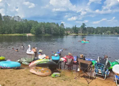 Runkle Lake Campground summer lakeside view